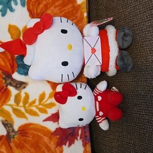 2 Hello Kitty Holiday Stuffed Dolls